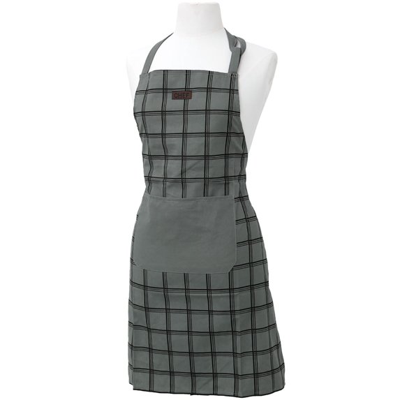 Chef's Choice Cotton Cooking Apron - 32x26 Inch - Classic Plaid Design for Modern Kitchen