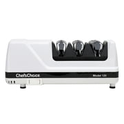 ChefsChoice Model 120 3-Stage Professional Electric Knife Sharpener for 20 Degree Straight Edge and Serrated Knives, in White 0120000