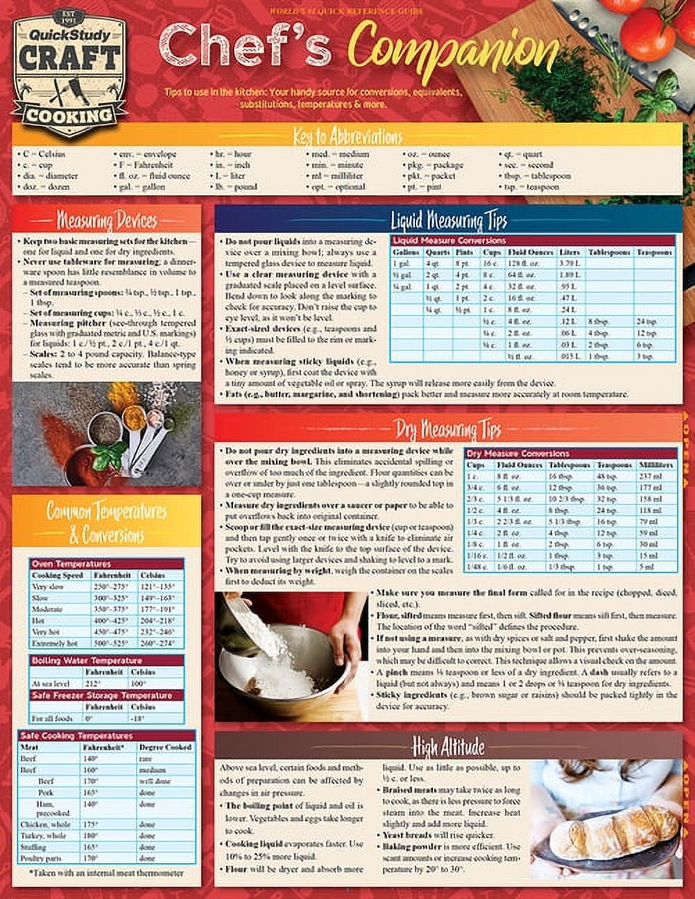 Chef's Companion : a QuickStudy Laminated Reference Guide (Edition 2 ...