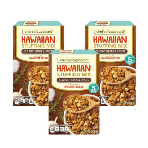 Chef's Cupboard Hawaiian Stuffing Mix Classic Herbs & Spices Made with Hawaiian Bread, 6 oz,3 Pack