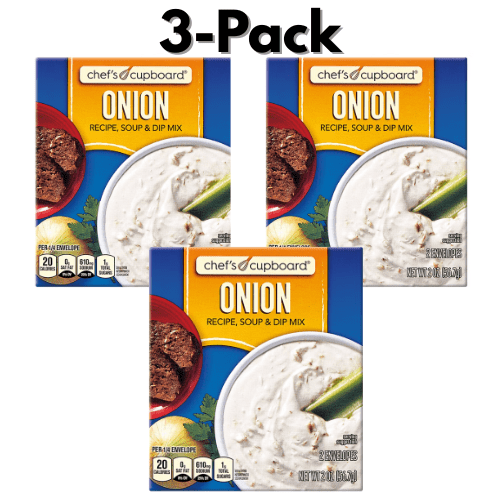 Chef's Cupboard Onion Recipe, Soup & Dip Mix, 2 oz,3Pack