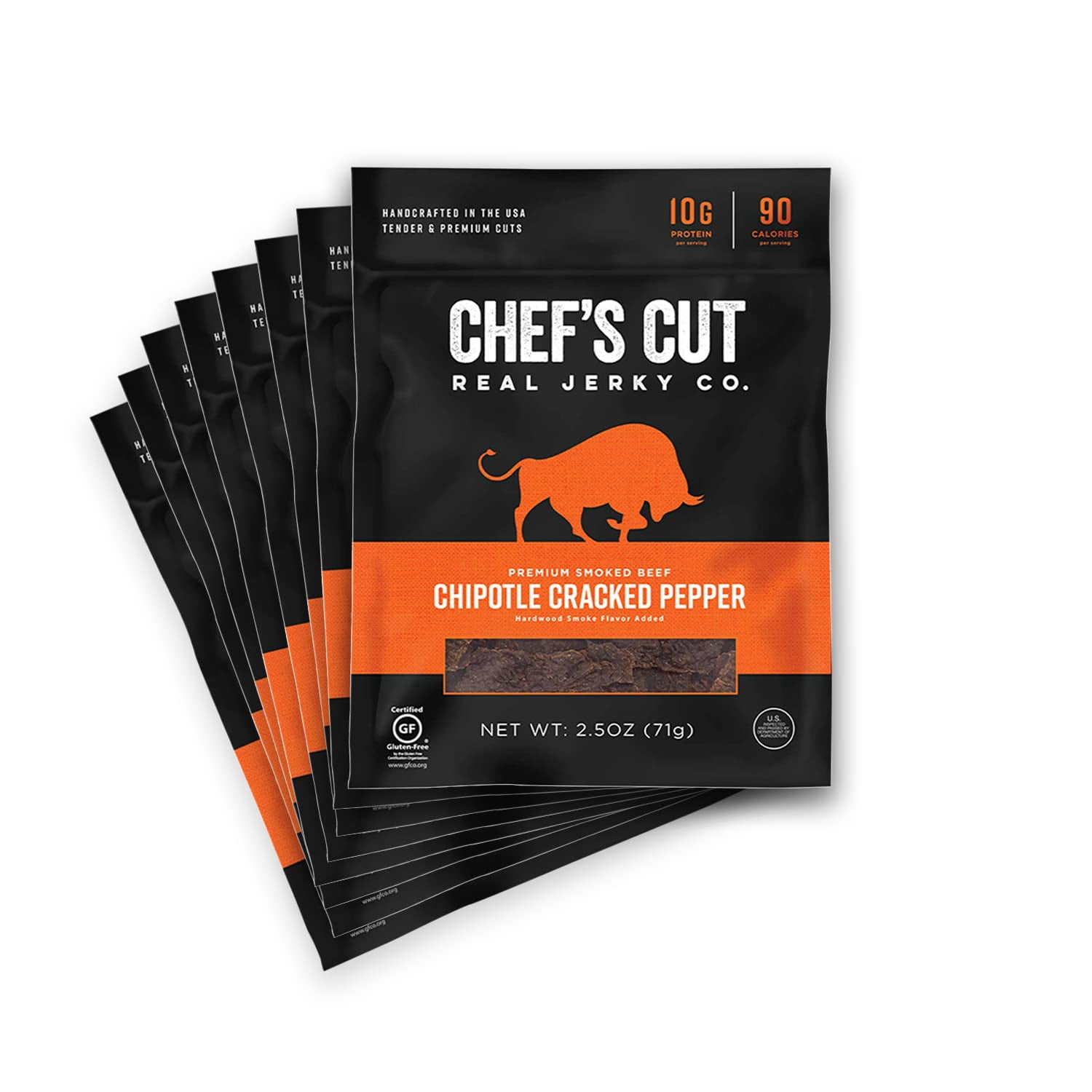 Chef's Cut Beef Jerky, OIF8 Chipotle Cracked Pepper, High Protein Meat
