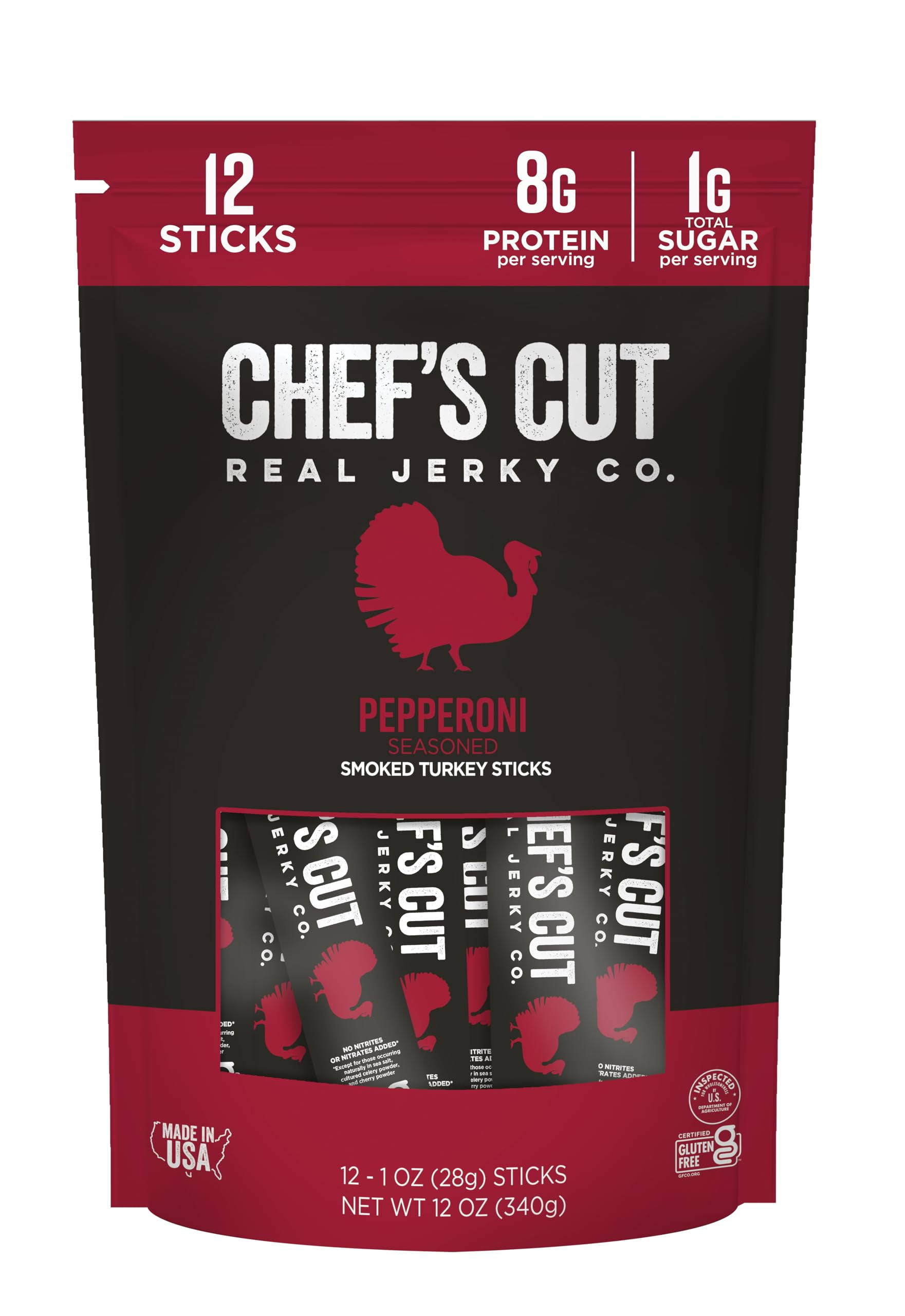 Chef’s Cut Real Turkey Jerky | Smoked Turkey Meat Sticks | High Protein ...