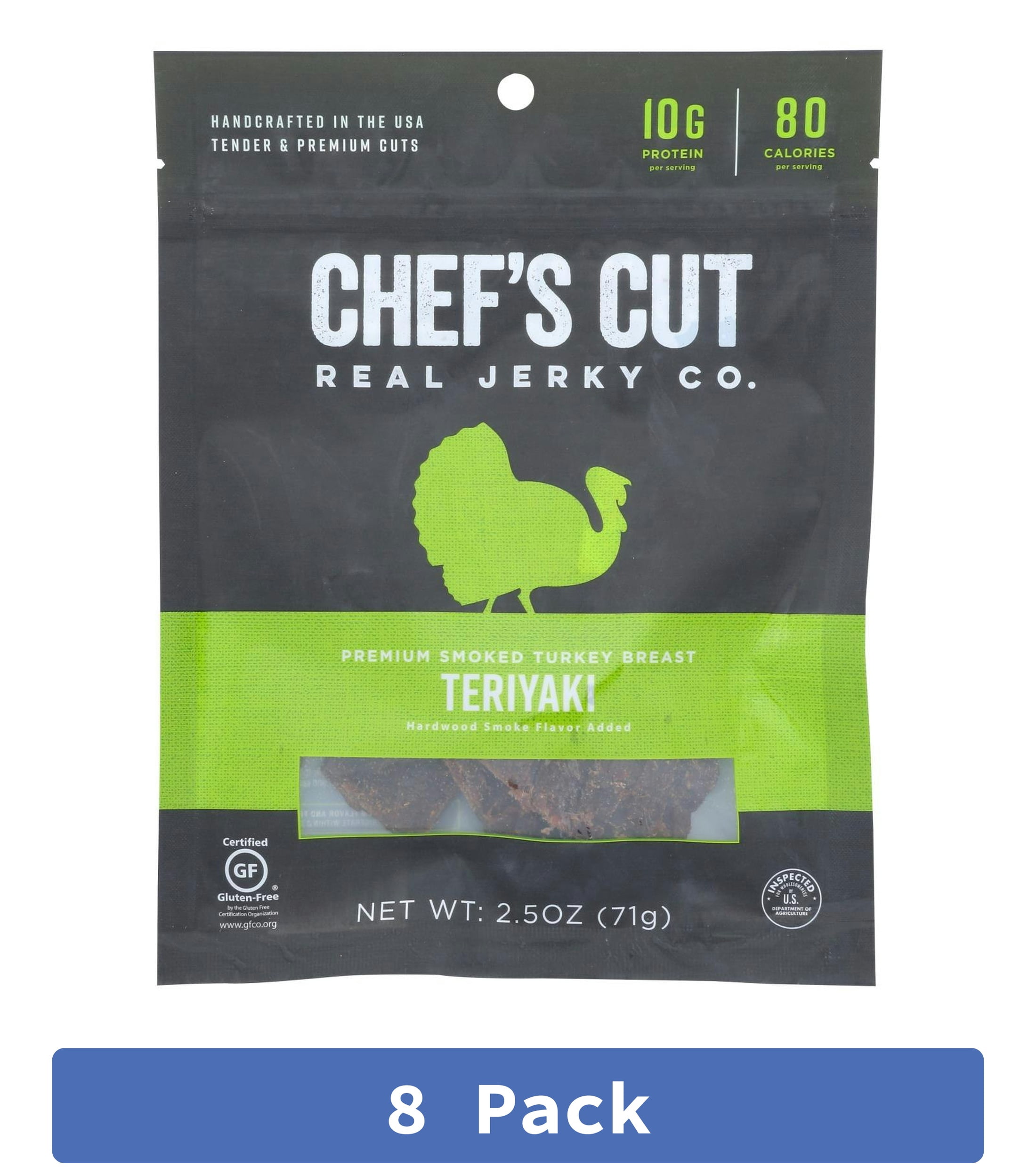 Chef's Cut Teriyaki Turkey Jerky 2.5 oz Pack Of 8