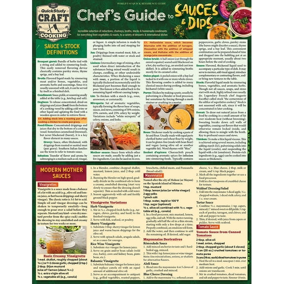 Chef's Guide to Sauces & Dips : a QuickStudy Laminated Reference (Edition 2) (Other)