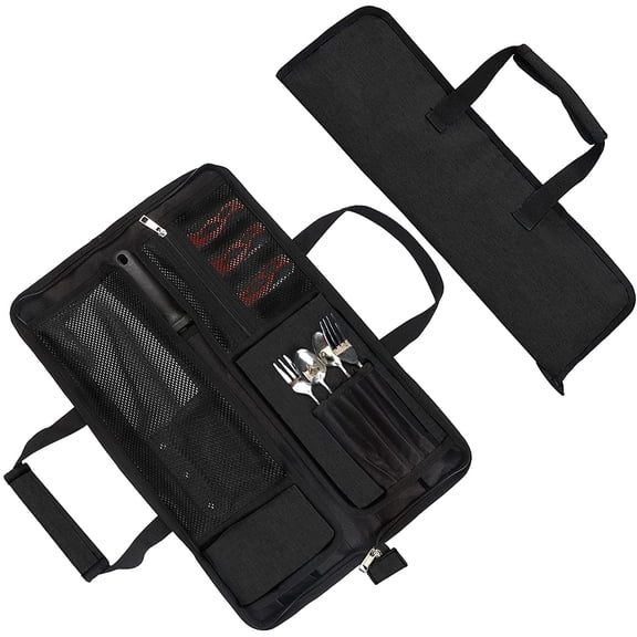 Chefs Knife Roll Bag, Heavy Duty Oxford Chef Knife Bag, Portable 13 Slots Chef Knife Case, Multi-function Cutlery Knives Pouch Holder Knife Wrap Wallet Tool Roll