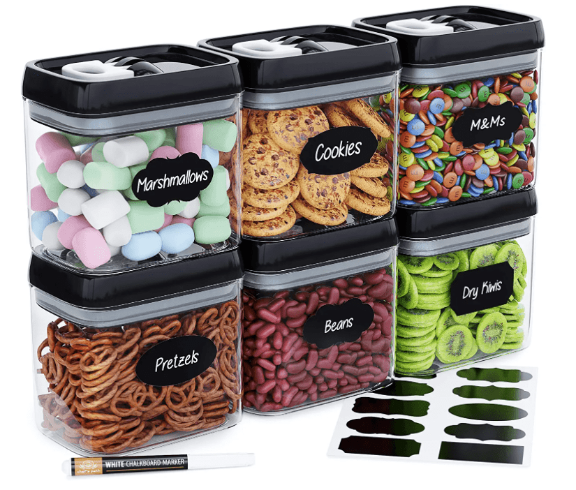 Chef's Path Airtight Plastic Food Storage Container Set, 6 Count