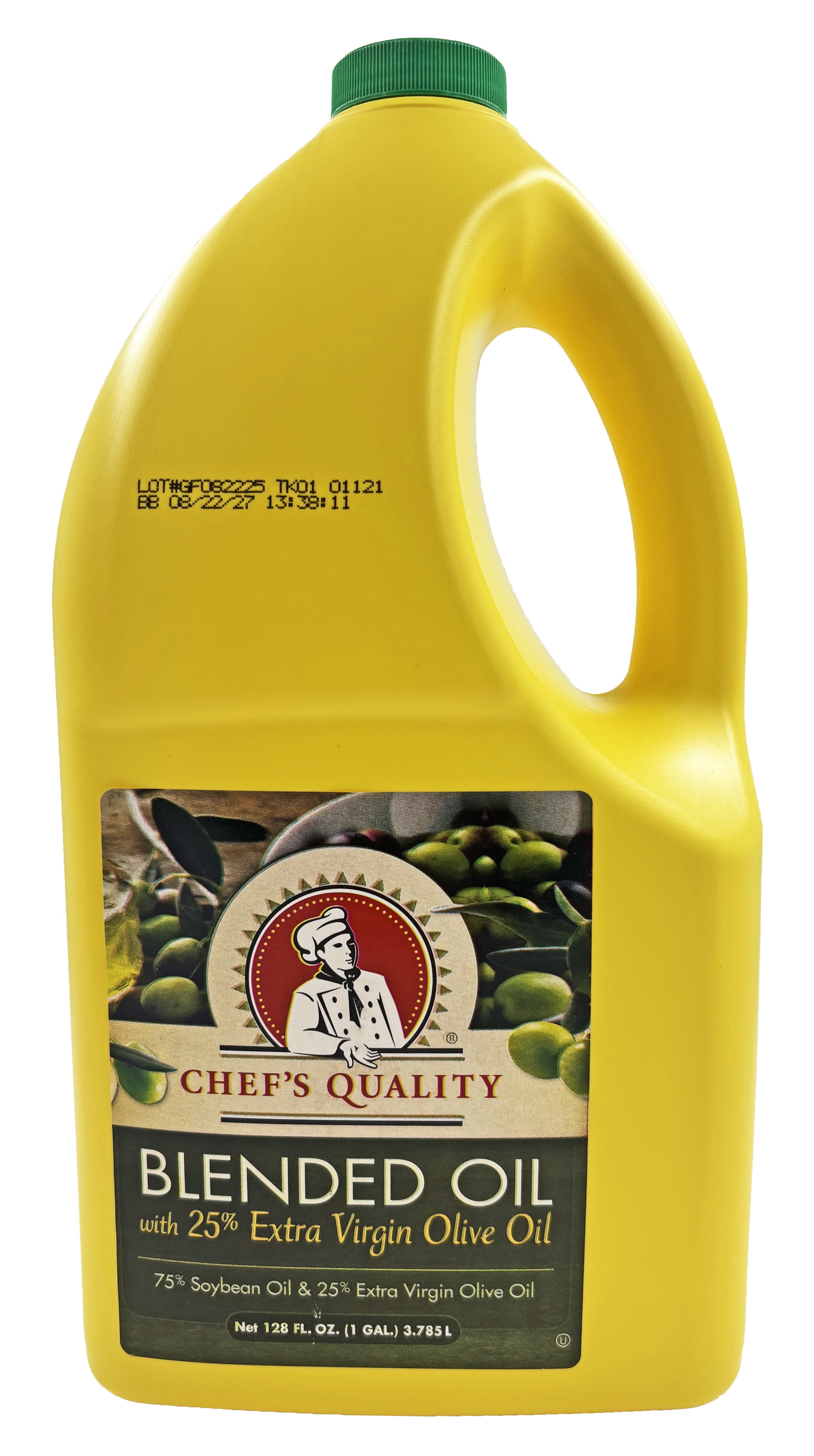 Chef's Quality Blended Oil | 25% Extra Virgin Olive Oil & 75% Soybean Oil | Kosher | 1 Gallon
