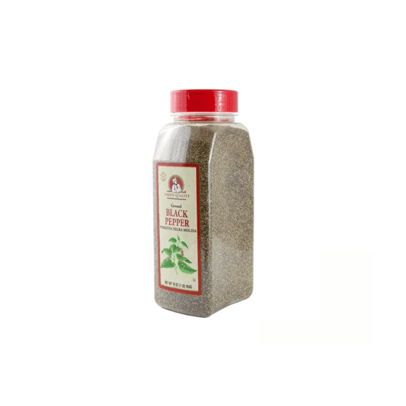 Chefs Quality Caf Style Ground Black Pepper, 16 oz Large Jar, Bold Aromatic Pepper Spice