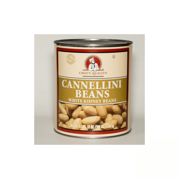 Chefs Quality Cannellini Beans (White Kidney Beans), Canned White Beans, 108 oz (#10 Can)