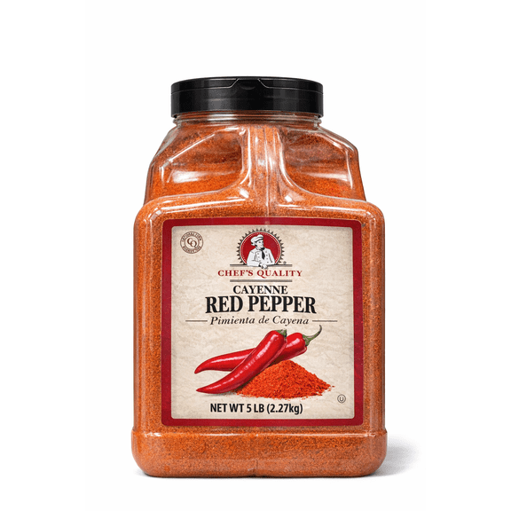 Chefs Quality Cayenne Red Pepper 5 lb Hot & Spicy Ground Chili Pepper for Cooking