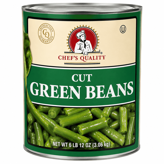 Chef's Quality Cut Green Beans #10 Can 101 oz Ready-to-Serve Green Beans