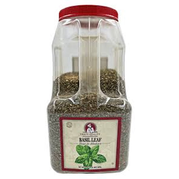 Chefs Quality Dried Basil Leaf (Hoja de Albahaca), 24 oz (1 lb 8 oz) Bulk Spice Container