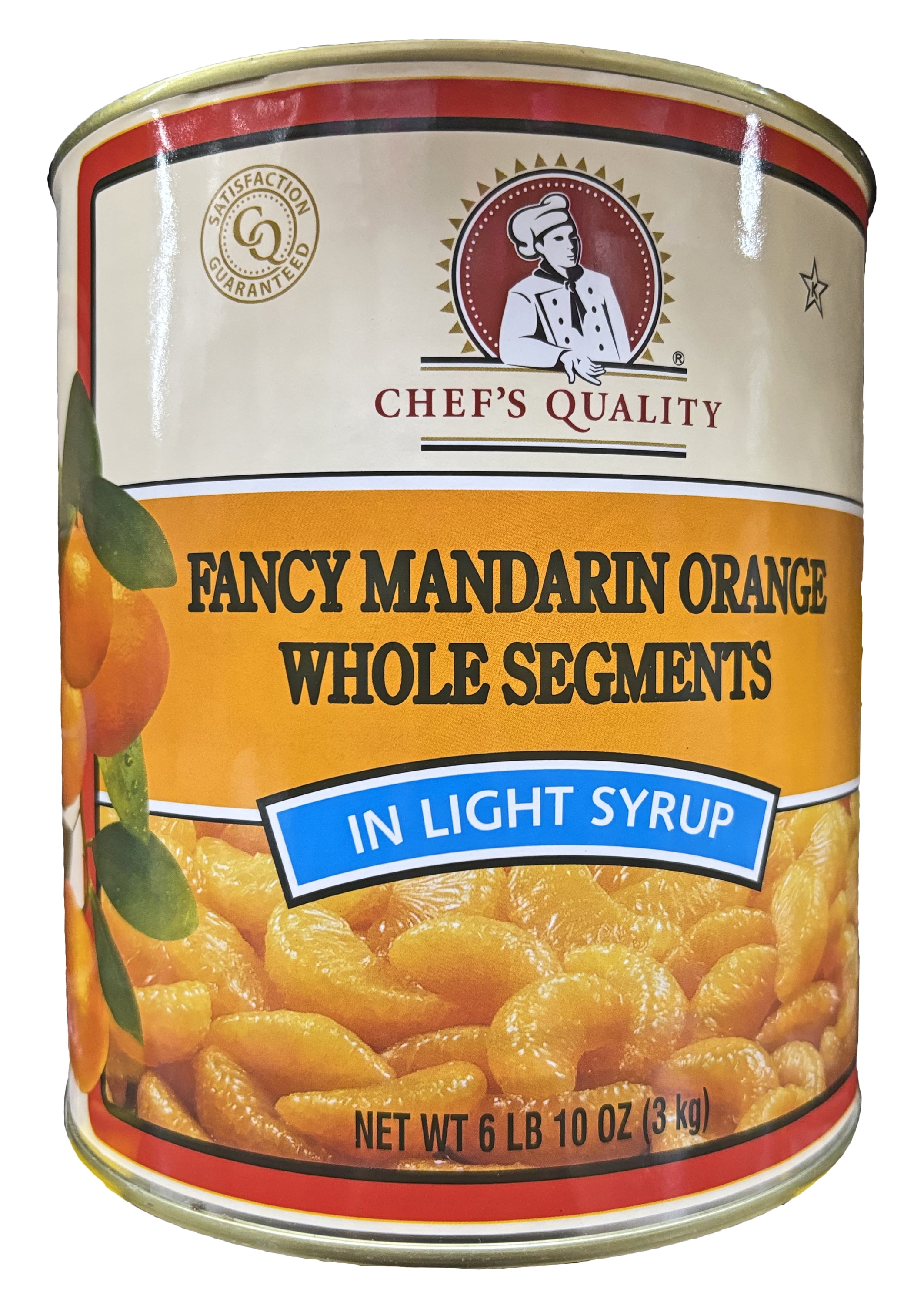 Chef's Quality Fancy Mandarin Orange Segments In Light Syrup | Kosher | 6.63 lb
