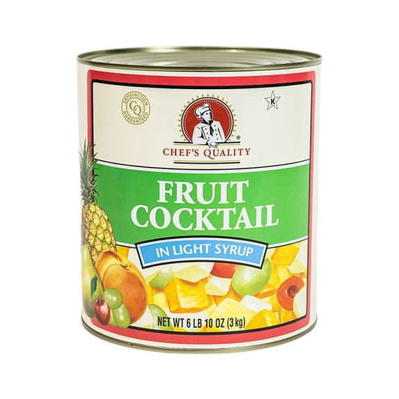 Chef's Quality Fruit Cocktail in Light Syrup, #10 Can (6 lb 10 oz), Mixed Canned Fruit for Foodservice, Desserts, Catering & Bulk Use