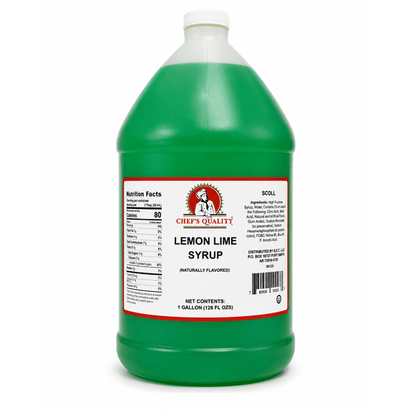 Chef's Quality Lemon Lime Syrup, 1 Gallon, Beverage & Soda Fountain Syrup