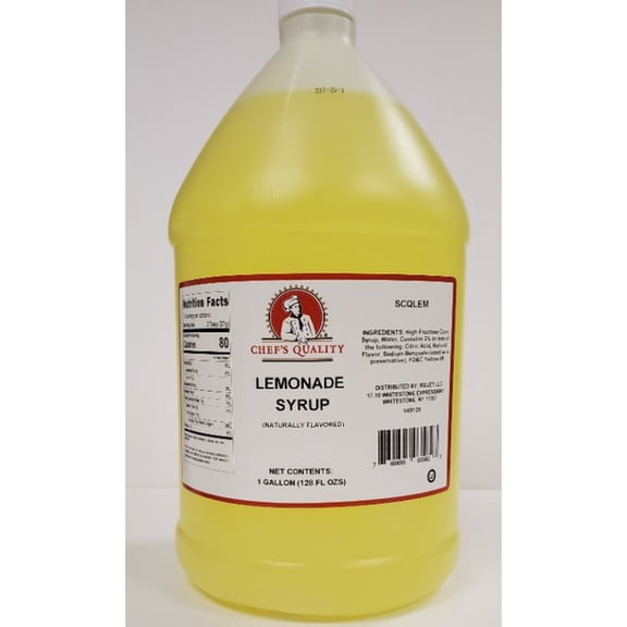 Chef's Quality Lemonade Syrup 1 Gallon (128 fl oz) Beverage Syrup for Lemonade Drinks