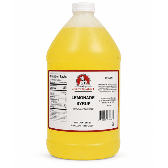 Chef's Quality Lemonade Syrup, Naturally Flavored, 1 Gallon