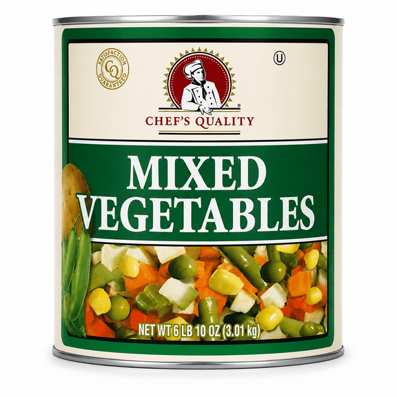 Chef's Quality Mixed Vegetables #10 Can 102 oz Ready-to-Serve Mixed Vegetables