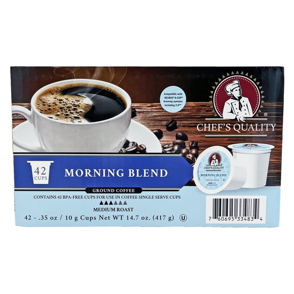 Chef's Quality Morning Blend 0.35 oz. Single Serve Coffee Pods | Medium Roast | Kosher | 42 Count