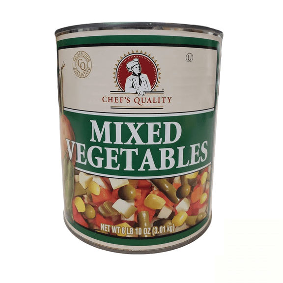 Chefs Quality Premium Mixed Vegetables, Colorful Garden Blend, Ready-to-Serve Can, 105 oz