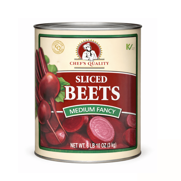 Chefs Quality Premium Sliced Beets, Medium Fancy Cut, Ready-to-Serve Bulk #10 Can, 106 oz