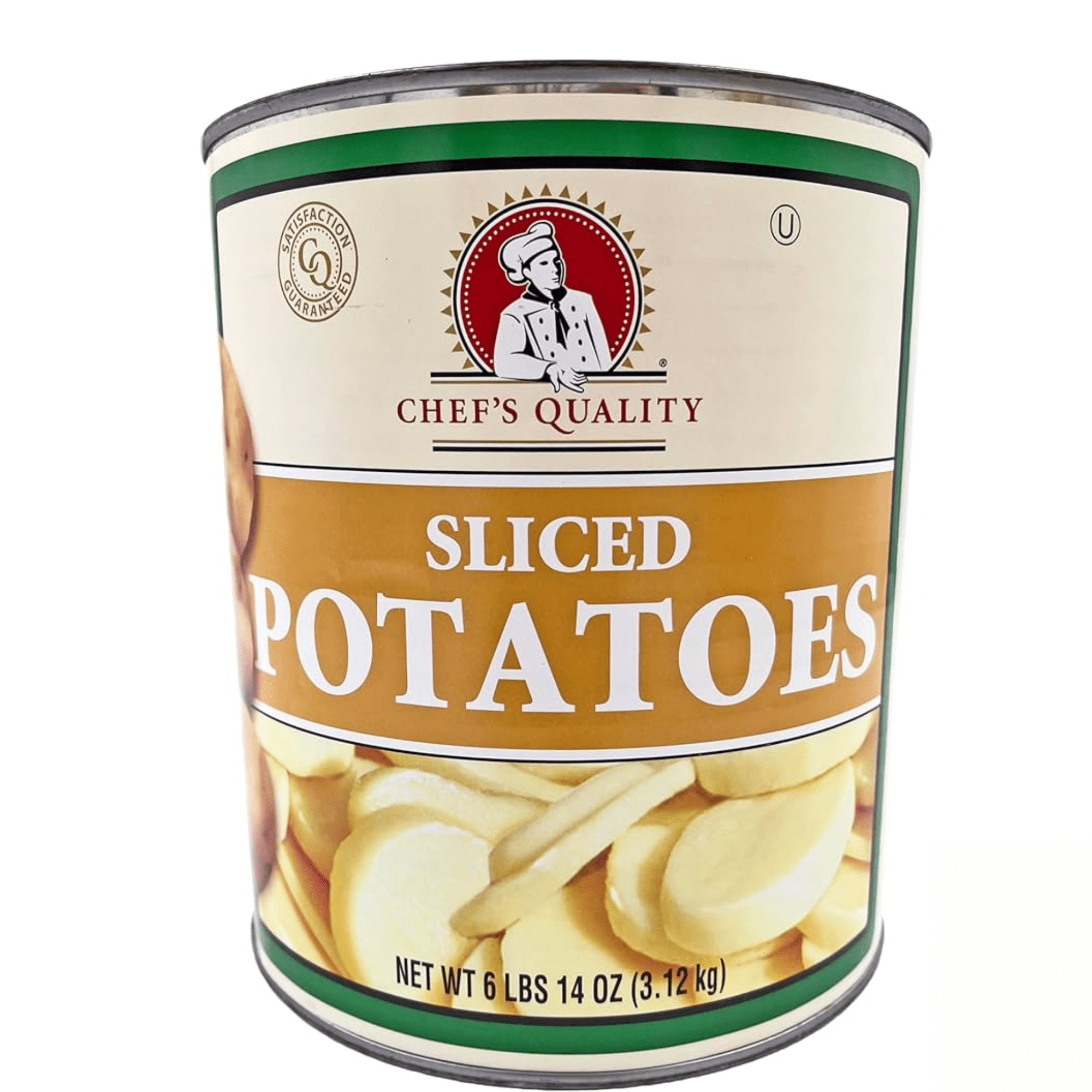 Chef’s Quality Premium Sliced Potatoes, Uniform Cut & Ready-to-Use, Bulk Foodservice #10 Can, 110 oz