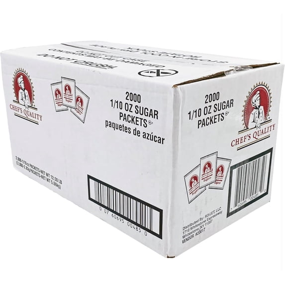 Chef's Quality Sugar Packets, 2000 ct., 10 oz