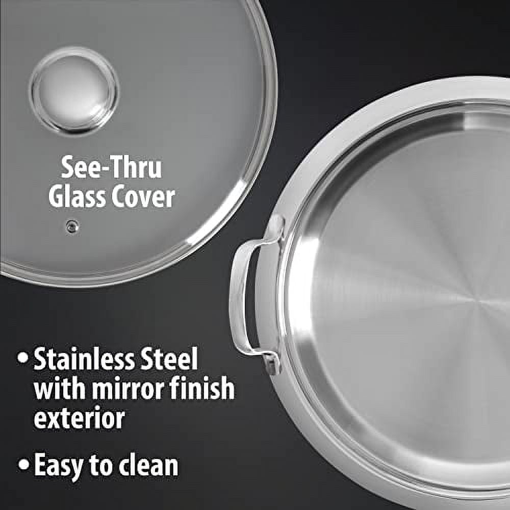 Chef's Secret 5-Ply Stainless-Steel Pancake Pan/Griddle with See ...