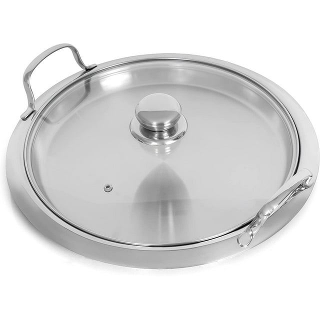 Chef's Secret 5Ply StainlessSteel Pancake Pan/Griddle with See Through Glass Lid