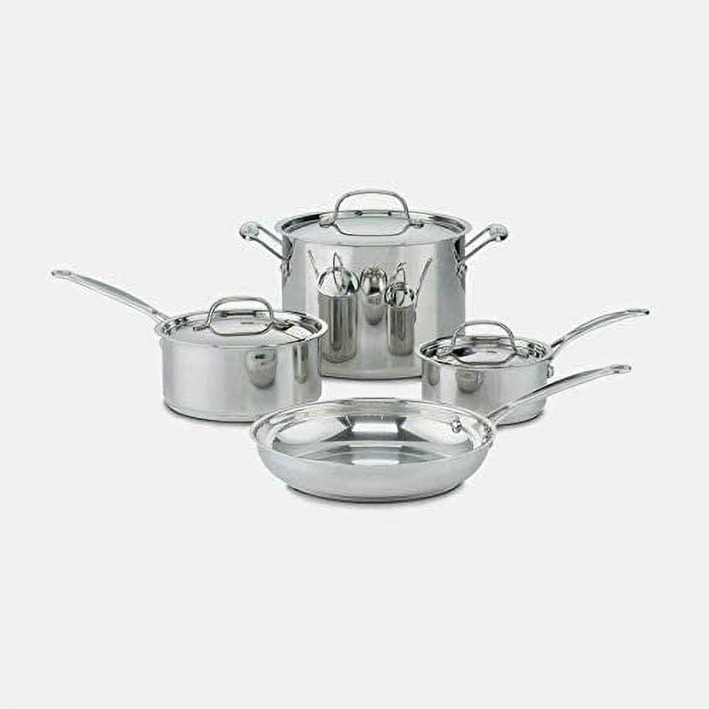 7-Piece Stainless Steel Non-Stick Saucepan and Skillet Set