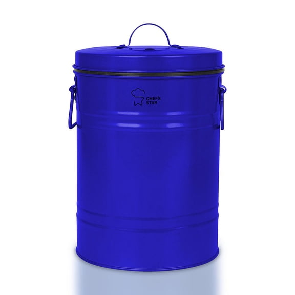 Chef's Star 0.7 Gallon Blue Compost Bin with Charcoal Filter for Indoor Kitchen Counter Metal