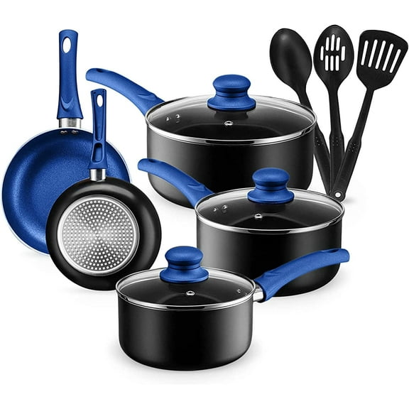 Chef's Star 11 Piece Non Stick Aluminum Kitchen and Cookware Set