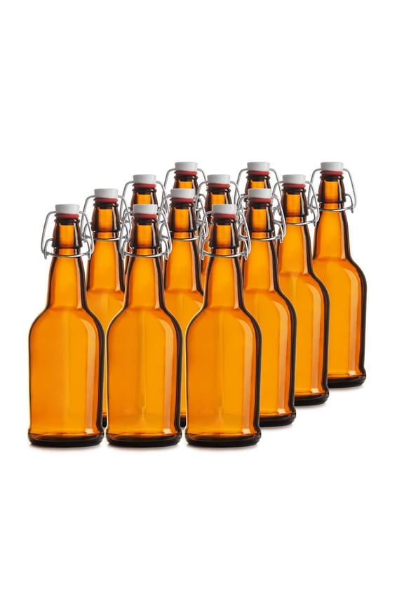 Chef's Star CASE OF 12 - 16 oz. EASY CAP Beer Bottles - AMBER