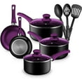 thumbnail image 1 of Chef's Star Pots And Pans Set Kitchen Cookware Sets Nonstick Aluminum Cooking Essentials 11 Pieces Purple, 1 of 7