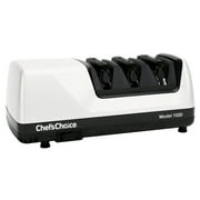ChefsChoice موديل 1520 AngleSelect مبراة سكاكين كهربائية احترافية للحافة المستقيمة والسكاكين المسننة، بيضاء