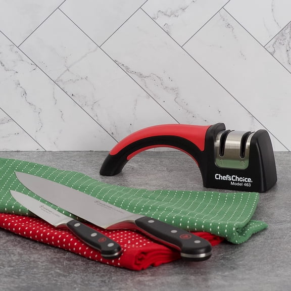 Chef'sChoice Professional Manual Knife Sharpener Pronto Hone for 15-Degree Straight-Edge and Serrated Knives with Precise Angle Control & Compact Footprint, 2 Stage, Black