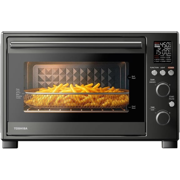 ChefFry Air Fryer Toaster Oven Combo 12-in-1 Convection Countertop Oven 34QT 32L Large Capacity 1750W Master Pizza Modes Design with Exclusive Dual-Temp Tech