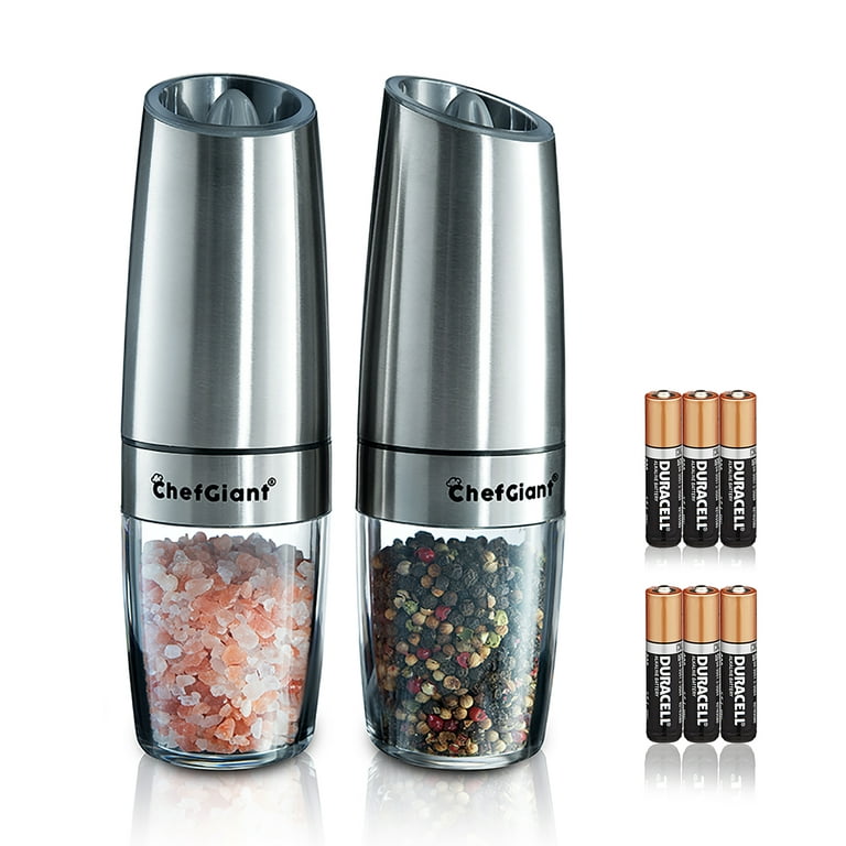 Gravity Electric Salt Pepper Grinder Set Automatic Salt and Pepper Mill  Grinders With LED Light Stainless