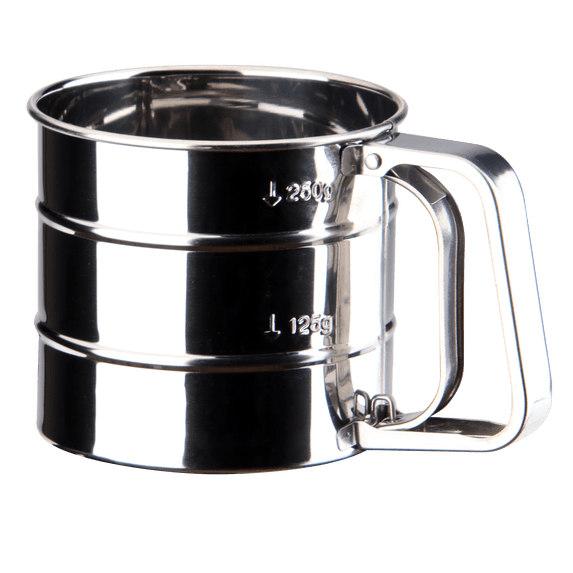 ChefGiant Semi-Automatic 2.5 Cup Compact Sifter | Stainless Steel