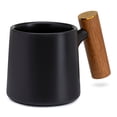 thumbnail image 1 of ChefWave Artisan Series Ceramic Coffee Mug with Bamboo Handle (Black), 1 of 6