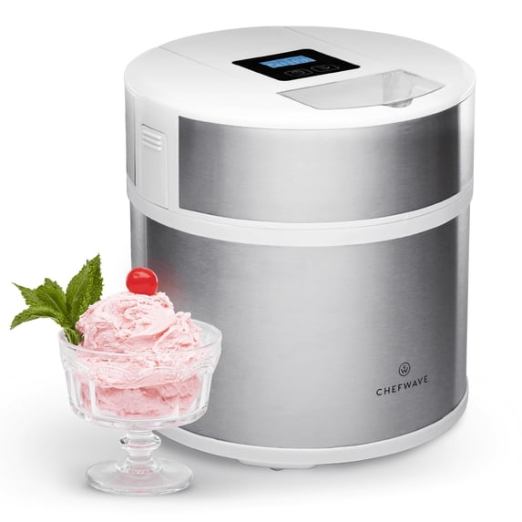 ChefWave Elado 2-Qt. Automatic Ice Cream Maker with 2 Reusable Storage Container