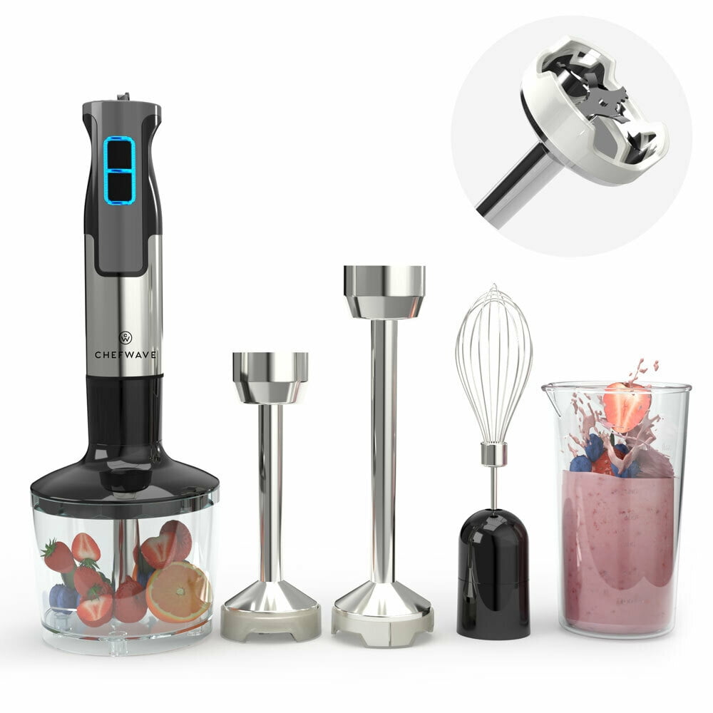 ChefWave 500W Black Stainless Steel 9-Speed Immersion Blender Set