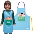 thumbnail image 1 of Chefclub Little Chef 100% Cooking Apron - Blue, Characters, 1 of 7