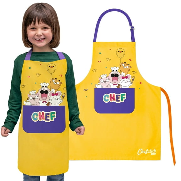 Chefclub Little Chef Characters 100% Cotton Yellow Apron
