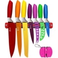 thumbnail image 1 of Chefcoo Kitchen Knife Set Plus Magnetic Strip and Sharpener One Cutlery Knives-Best Color Cooking Gadgets-Includes Cheese, Pizza, Paring, 14.5 x 10.9 x 1.5 inches, Red, Yellow, Blue, Green, Pink, 1 of 6