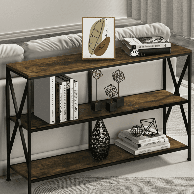 MONVANE 45 inch Console Entertainment Table, Wood Media Home Stand