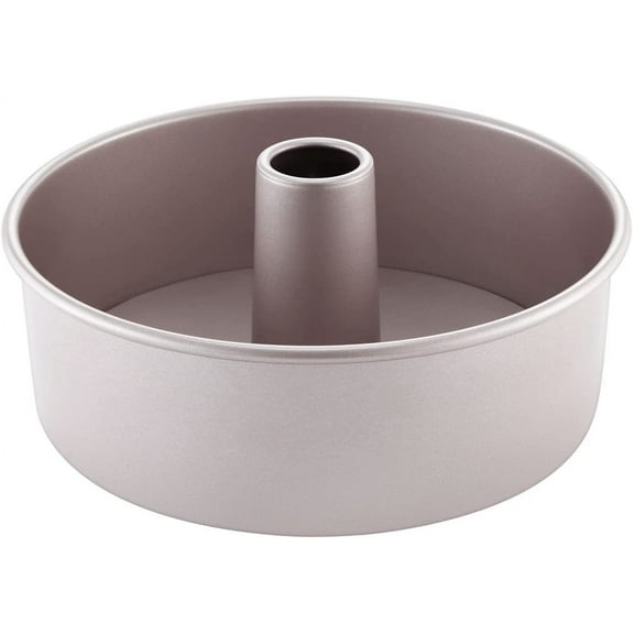 CHEFMADE 8 inch Angel Food Cake Pan, Non stick with Removable Bottom Chiffon Tube Pan for Oven Baking (Champagne Gold)