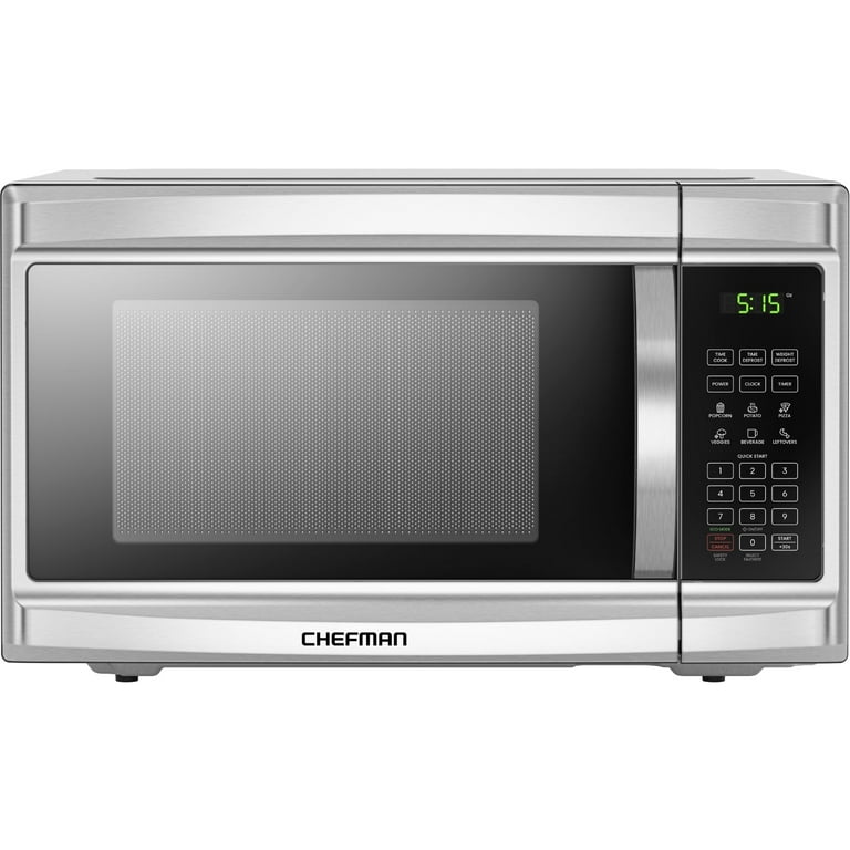 Chefman 1.3 Cu ft Countertop Microwave Oven 1000 Watts Stainless Steel New