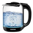 thumbnail image 1 of Chefman 1.7 Liter Electric Glass Tea Kettle with One Touch Easy Operation - Black, New, 1 of 7